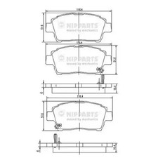 Brake pads Front Axle J3602088