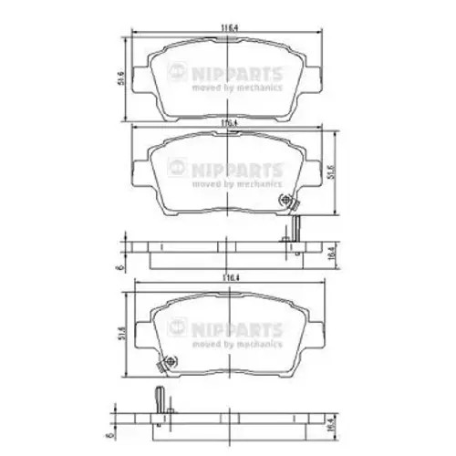 Brake pads front axle - pads, j3602088