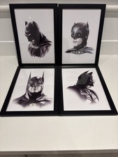 Batman Pencil Portraits. Framed Set Of 4