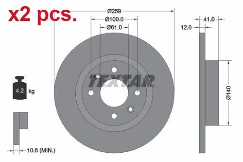 Pcs front brake disc - front,