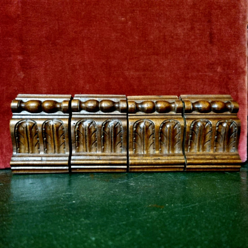 Set wood leaf carving - of, 4