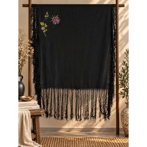 Vintage spanish black silk - spanish,