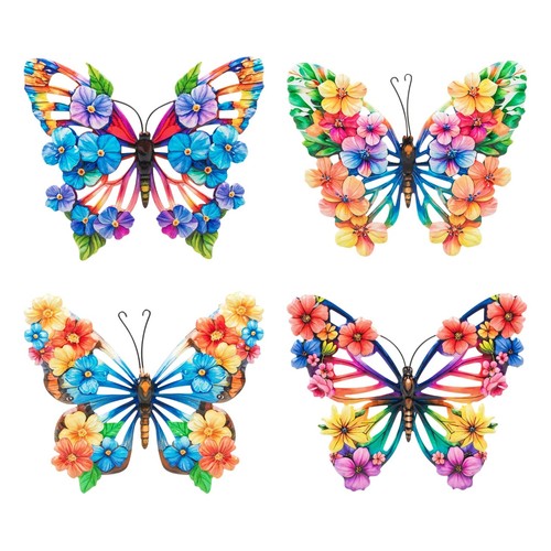 Metal butterfly floral wall - metal,