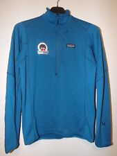 Patagonia R1 Fleece Mens Small Blue Air Hoodie Midlayer Pullover Zip Neck 40110