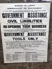 Demobilisation & Settlement Scotland Carpenter Bricklayers Poster Tools 45x60cm