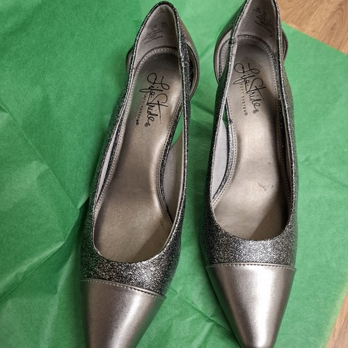 Silver grey glitter shoes - silver, from