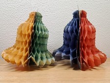 1950s Vintage Harley-Quin Honeycomb Paper Christmas Bells Christmas Decorations