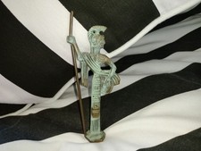 Solid Bronze Roman Warrior Statue With Spear Verdigris Finish 