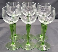Set of 6 green-stemmed hock /