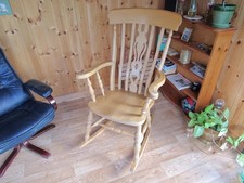 Beech Wood Rocking Chair  Chair Nursery Fiddleback Farmhouse