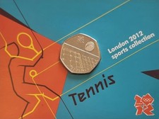 2012 LONDON OLYMPIC SPORTS 2011 tennis 50p COIN UNC SEALED IN CARD