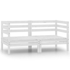 Corner Sofa White Solid pine