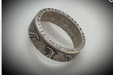 German 5 mark silver coin ring