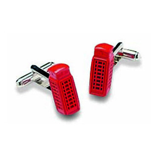 Red phone box cufflinks - phone,