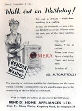 'BENDIX' Automatic Washing Machine Vintage ADVERT #2 Small 1951 Print 670/186