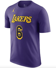 Nike Los Angeles Lakers NBA Statement Lebron James #6 T-Shirt / Purple / £33