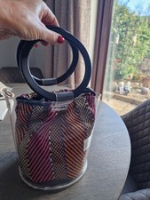 Faith Unused Handbag With Shoulder Straps.  Clear Outer Bag, Multi Colour Inner