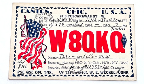 1939 qsl ham radio - ham,
