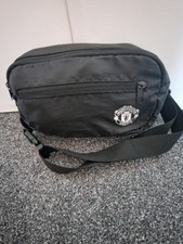 Manchester United Mens Small Black Crossbody Bum Bag 100% Polyester 