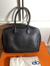 Auth Vintage Hermes Black Plume 32 Bag, Ardennes Leather