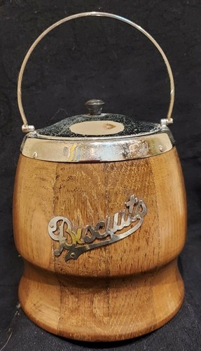 Vintage wood and metal biscuit - vintage,