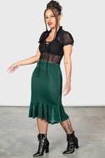 KILLSTAR Drusilla Midi Skirt In Green