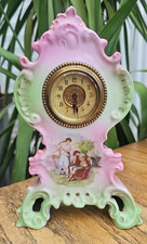 VINTAGE REPRO ANGELICA KAUFFMAN DESIGN PORCELAIN CLOCK 22.5CM- SPARES OR REPAIRS