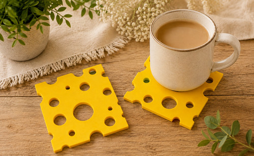Cheese slice coaster swiss - cheese,