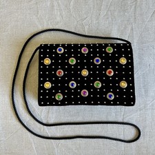 Party/Evening/Cocktail Velvet Cross Body Bag/ Clutch Bag- Vintage Jane Shilton