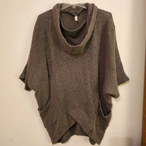 Cowl neck poncho sweater with - cowl,