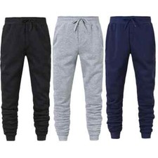 Men’s Fleece Joggers Casual Jogging Bottoms Elastic Waist Track Pants Trousers
