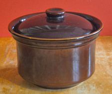 Vintage Ceramic Casserole Dish Lidded Brown English