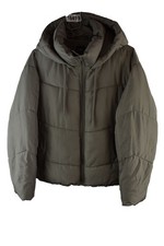 ZARA Beige Puffer Jacket size M Womens Full Zip Hooded Casual Outdoors Outerwear