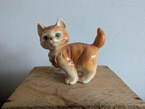 Vintage porcelain ceramic cat - ceramic,
