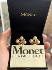 vintage monet pearl stud