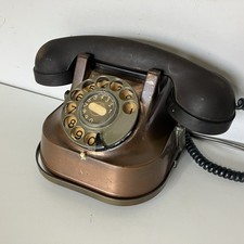 Vintage Copper And Bakelite Belgium Rotary Telephone Phone RTT-56A Antique