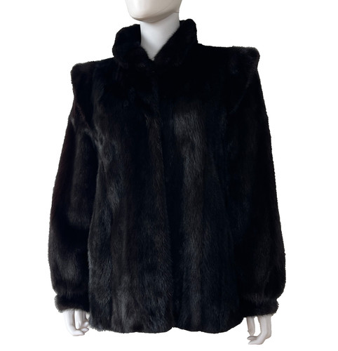 Real natural black mink fur - real,