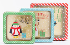 3 Christmas Tins Jars Storage