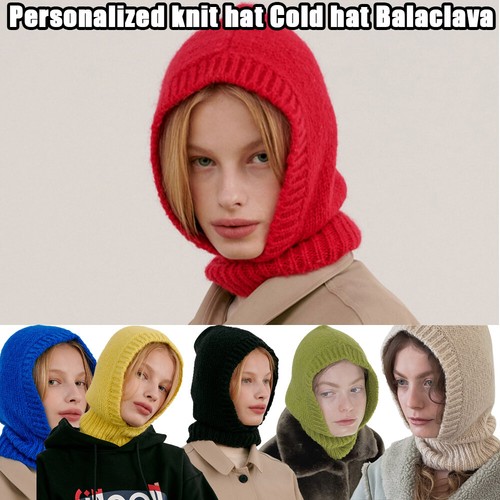 Knitted hat beanie cap hooded - hat,