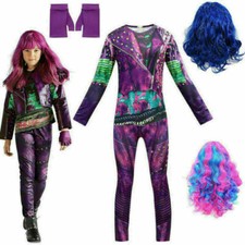 Descendants 3 Mal Costume Girl Kids Fancy Dress Cosplay Outfits Jumpsuits Gloves