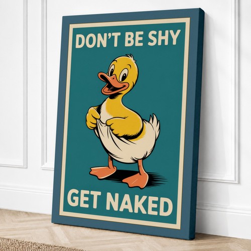 Cheerful duck poster vintage - cheerful,