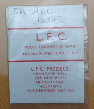 LFC  00 Gauge / 4mm Shed Plate