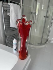 Large Red Art Glass Vase –