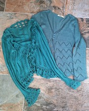 Ladies Size M Green Cardigans