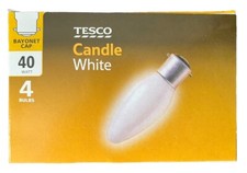 4 PACK OF TESCO CANDLE BULBS B22 BAYONET CAP 40W PEARL 360LUMEN 1000HRS BRAND