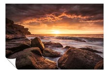 Golden Sunrise Rocks Beach