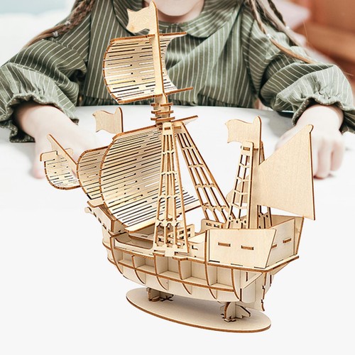Wooden puzzle toy sailboat - wooden,