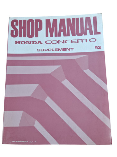 Honda concerto supplement 1993 - concerto,