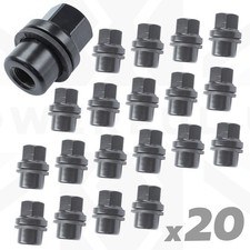 20pc Black Alloy Wheel Nuts