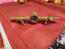 VINTAGE BRASS AEROPLANE CLOCK